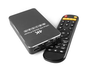 4K HDD 60Hz Media Player & HDD Enclosure 2 en 1, Metal,Play H.265/HEVC H.264/AVC MP4 MKV Videos MP3 Music JPG Photos,4K HD, Analógico AV, USB 3.0, Type C, Supports SSD,2.5" SATA HDD con USB/SD Card