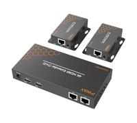 4K HDMI Extensor Divisor Splitter 1x2sobre Cat5e/6/7, 131ft PoC IR Loop Out