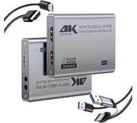 4K HDMI Video Capture Card Audio Video Capture Card, USB 3.0 Capture Card 4K HDMI Loop-Out, 1080P 60FPS/2K 30FPS Video Game Capture for Streaming Funciona para PS5/Switch/Cámara/PC/OBS
