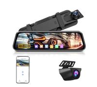 4K Retrovisor con Camara【WiFi】 10'' Pantalla Táctil IPS Espejo Retrovisor con Camara Retrovisor Coche con Camara Asistencia al Aparcamiento WDR Visión Nocturna Puerto Tipo C G-Sensor
