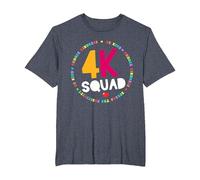 4K Squad Crew Team Maestro Kinder Primaria Camiseta, Hombre Tallas Grandes, Azul Jaspeado, 6X Alto