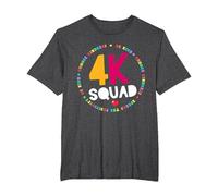 4K Squad Crew Team Maestro Kinder Primaria Camiseta, Hombre Tallas Grandes, Jaspeado Oscuro, 4X Alto