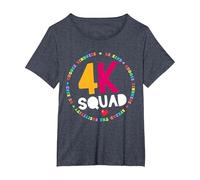 4K Squad Crew Team Maestro Kinder Primaria Camiseta, Mujer Tallas Grandes, Azul Jaspeado, 4XL Grande