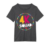 4K Squad Crew Team Maestro Kinder Primaria Camiseta, Mujer Tallas Grandes, Jaspeado Oscuro, 4XL Grande