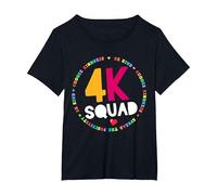 4K Squad Crew Team Maestro Kinder Primaria Camiseta, Mujer Tallas Grandes, Negro, 1XL Grande