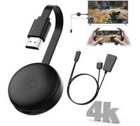 4K Wireless HDMI Display Dongle Adapter, Receptor Screen Mirroring para iOS/Android/Windows/macOS/Laptop/Tablet a TV/Monitor/Proyector, HDMI Extender Compatible con AirPlay, Miracast, DLNA