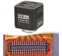 4KPRO - Microscopio industrial con sensor integrado, resolución UHD de 3840 x 2160P a 30 FPS, salida HDMI y USB, cuerpo de aleación de aluminio para visión artificial, PCB