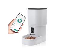 4L Comedero automático para Gatos, comedero automático Inteligente con WiFi, Control Mediante aplicación, Doble Fuente de alimentación,comedero para Gatos y Perros (4 litros, un Recipiente)