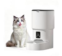 4L Comedero Gato Automatico BLAN,Dispensador Comida Gatos para Perro y Gato | Dispensación de Alimentos Programada, Doble Fuente de Alimentación para un Funcionamiento Fiable, Sin Atascos de Alimentos