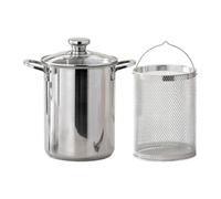 4L Stainless Steel Stock Pot | Cooking Pot with Removable Strainer Basket 16 x 26cm Deep Fry ot for Pasta Vegetables French Fries Boiling Blanching | Heavy Duty Kitchen Cooker