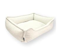 4L Textil Cama para perros de Bouclé Leo Premium-Line, ortopédica, cojín para perros pequeños, mullida, con espuma viscoelástica (beis, 60 x 40 cm)