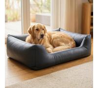 4L Textil Mario Cama Perro Ortopédica Polipiel Memory Foam Viscoelástica Impermeable Resistente Fácil de Limpiar Perros Grandes Premium 120x90 Grafito