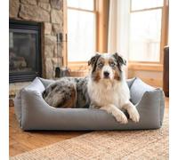 4L Textil Mario Cama Perro Ortopédica Polipiel Memory Foam Viscoelástica Impermeable Resistente Fácil de Limpiar Perros Medianos Premium 100x70 Gris