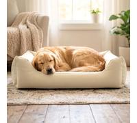 4L Textil Mario Cama Perro Ortopédica Polipiel Memory Foam Viscoelástica Impermeable Resistente Fácil de Limpiar Perros Medianos Premium 100x70 Beige