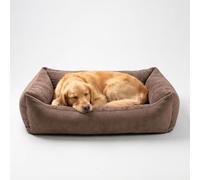 4L Textil Otto Acogedora Cama para Perro Funda Desenfundable y Lavable Cesta para Perro Cojín para Perro Mediano Esponjosa Cesta para Perro Sofá para Perro (100x80 cm, Marrón)