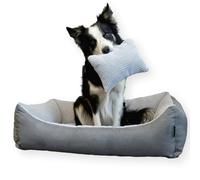 4L Textil Otto Acogedora Cama para Perro Funda Desenfundable y Lavable Cesta para Perro Cojín para Perro Mediano Esponjosa Cesta para Perro Sofá para Perro (100x80 cm, Gris)