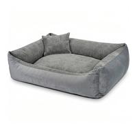 4L Textil TEO Cama XL para Perros Grandes Lavable y Desenfundable - Sofá para Perros XL en Tejido Resistente - 120x100 cm, Gris Oscuro