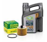 4L YACCO VX 600 5W-40 + Filtro de Aceite MANN Para Smart 453 ForTwo