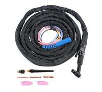 4m 8m Kit de antorcha TIG refrigerado por agua WP18, soldadores de klutch con conector europeo, potencia de gas enfriada por aire, cuello de cabeza flexible, para soldadura TIG (4m / 13,1 pieds)