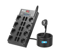 4M Cable Regleta Enchufe 3680W/16A, BEVA Enchufe Multiple con 18 Toma de AC, 4 Puertos USB-A y 2 USB-C, Ladron Enchufe con Indicadores de Estado y Protección Sobretensiones