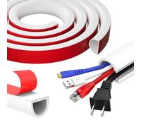 4m Canaletas para Cables Adhesiva canaleta pasacables para Suelo Cubiertas de Suelo para Cables pasacables de PVC Flexible, Canaleta Cables Pared Adhesivo para la gestión doméstica(15 * 10mm)