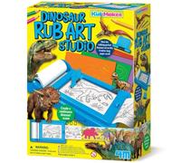 4M - Estudio de arte de dinosaurios | KidzMaker | Imprime obras de arte de dinosaurios en rollo de papel continuo de 8 m | Diversión de aprendizaje creativo | 68744