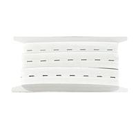 4M Goma Elástica con Ojales 4 Metros x 15mm de Ancho, Cinta Elástica con Ojales, Goma Elástica de Costura, Cinta Elástica Para Coser, Color Blanco, (101, 15mm X 4M)