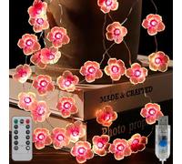 4m Guirnalda Luces 40 LED, 8 Modos Guirnalda Luces Decorativas Interior Exterior, Fairy Lights Blanco Cálido con Alambre Cobre Flexible, Luces Cadena de Flores para Decoración Habitaciones y Fiestas