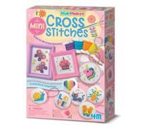 4M KidzMaker - Kit creativo para niños con 2 marcos, 6 colgantes y 1 llavero, aprende bordado de punto de cruz, manualidades y STEM, a partir de 5 años