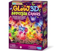 4M KidzMaker - Lienzo de mariposa brillante 3D, crea tu propia mariposa iluminada, kit de arte y manualidades para niños y niñas a partir de 5 años