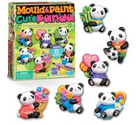 4M Modella & Pinta Panda - Kit creativo para hacer y pintar 6 imanes de yeso, manualidades creativas para niños, regalo a partir de 5 años