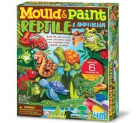 4M Molde y pintura para reptiles y anfibios, kit de arte y manualidades para crear y pintar 6 imanes o insignias de nevera, para niños y niñas de 5 a 12 años, color verde
