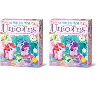 4M , Mould and Paint, 3D Unicorns, Mould, Paint and Design 3D Magical Unicorns, Kids Age 3+ (Paquete de 2)