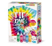 4M 404787 KidzMaker Arts and Crafts 8+ | Kit fácil para niños y principiantes | Incluye botellas de teñido anudado y 4 toallas, multicolor