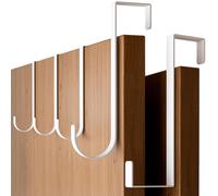 4milos sobre la puerta Ganchos 5 Pack-Hanger de bata blanca X 4 y 2 lados Cuelga de colgilla X 1 Set Portes de toalla para el ancho de la puerta