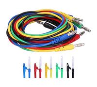 4mm Banana Connector Test Cable Set 1 Meter | Brass Electric Testing Wire with Grip Clip Probe | Automotive Diagnosis/Physics Lab/Industrial Maintenance | P1043B Model