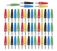 4mm Banana Plug Connector, Professional Solderless Banana Plug Adapter, Plated Brass with Rubber Cover for Electronic Equipment, RV, Truck, Automobile, Solar Cells, Easy to