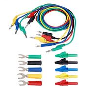 4mm Cable de Prueba Banana a Banana con Pinzas Cocodrilo y Sonda en U, Kit Completo - Conectores Multimetro para Mediciones Eléctricas Precisas, Aislado y Duradero (P1036A)