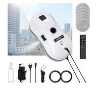 4modlr Robot Limpiacristales Automático, Limpia Cristales Electrico Ventanas 0,5 m² / Min con Control Remoto, Depósito de Agua y Protección Anticaídas para Ventanas Altas en Casa Oficina