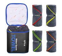 4Monster Paquete de 4 Toallas de Camping de Microfibra de Secado rápido, Toalla de Viaje súper Absorbente, Toalla de natación portátil con Bolsa de Toalla Impermeable, Toalla Ligera para Barco para
