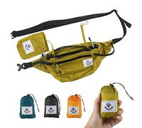 4Monster - Riñonera para senderismo portátil, resistente al agua con correa ajustable, bolsa cruzada ligera en el pecho, Amarillo Verde, 2 L, Classic