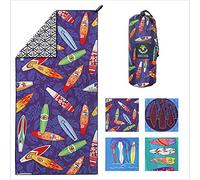 4Monster Toalla de playa de microfibra ultra ligera, resistente a la arena, secado rápido, absorbente para playa, piscina, deportes acuáticos, yoga, fitness (windsurf-A, 90 x 200 cm)