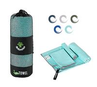 4Monster Toallas de microfibra de 3 tamaños en 1 paquete, toalla de viaje de secado rápido, ultra ligera, súper absorbente, para playa, camping, gimnasio, playa, natación, senderismo (verde lago)