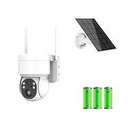 4MP Solar PTZ Camera Wireless Security Camera Outdoor Night Vision PIR Detection Solar Powered Battery Camera