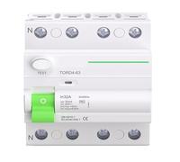 4P 40A 30mA 100mA 300mA 6KA RCCB RCD 230V disyuntor de corriente interruptor diferencial interruptor de seguridad(4 Pole 300mA,40A)