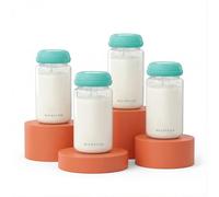 4Pack Biberones de Almacenamiento de Leche Materna 300ml para Enfriador Portátil Momcozy 650ml- Anti-Fugas Cuello Ancho para Compatibles con Spectra S1 S2 9 Plus SG Motif Luna (Verde)