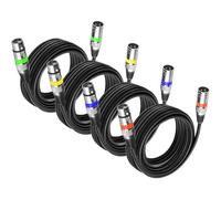 4Pack Cable Dmx 5m para Luces Cable Xlr Macho Hembra 3 Pines Cable Micrófono Xlr, Alargador Cable Canon Dmx Cables de Cabeza Movil Focos Escenario, Conexiones Xlr Mesa de Mezclas Cable de Microfono