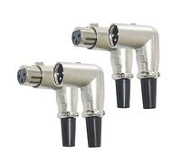 4Pack Conectores Xlr Acodado 3 Pines Conector Xlr 90 Grados Macho Hembra Canon Cable para Dmx iluminación, Cabezal Xlr para Luces Escenario o Cable Xlr de Micrófono a Mezclador de Audio y Mesa Mezclas