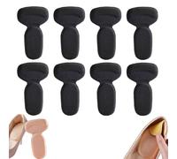 4Pairs Anti-Slip Heel Liners Soft Cushion Heel Protector Pads,T-Shaped 2 in 1 Anti-Chafing Heel Pads,Heel Grips Inserts Prevent Slip and Rubbing,Improved Shoe Fit and Comfort (Black)