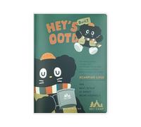 4PC-A6 Cuaderno de goma de dibujos animados para estudiantes, manual creativo, montañismo, niño negro